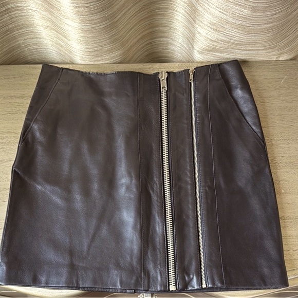 Maje Black Lamb Leather Skirt - Picture 2 of 7